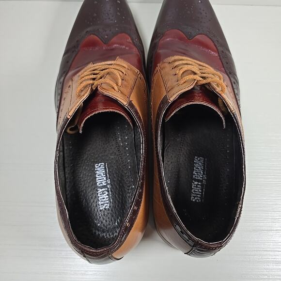 Stacy Adams Mens Tinsley Wingtip Oxford 11M Brown Tri Color Dress Lace Up - Picture 5 of 10